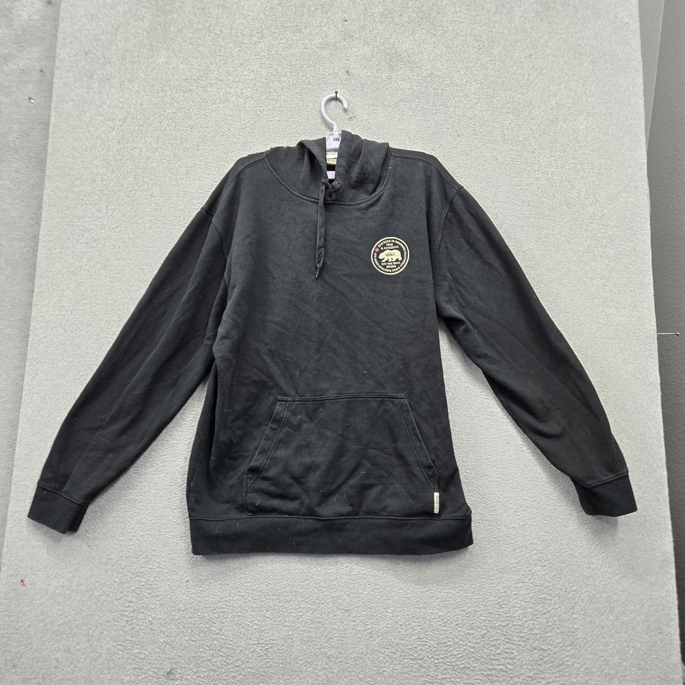 Vans Men Hoodie XL Black Graphic Fleece Bear Logo Skatestreetwear Grunge Hooded